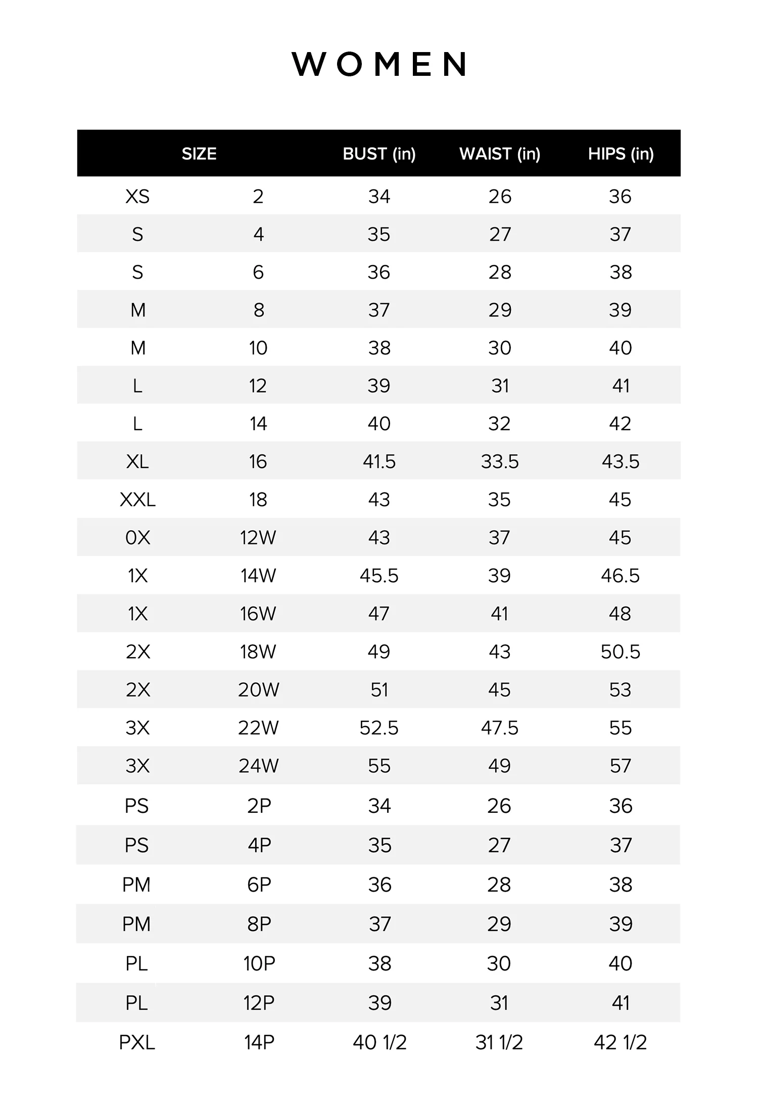 Size Chart